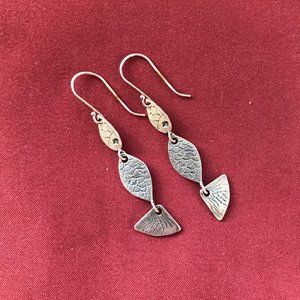 Silver Lucky Brand fish earrings